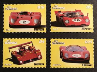 Gambia Ferrari Stamps Set 4v 2000 Mnh Classic Race Car Sports Car Racing Auto
