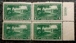 Buffalo Stamps: Scott 617 Plate Block Of 4,  2 - Mnh,  2 - Mh/og & F/vf,  Cv = $40