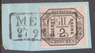 Germany North German Confederation Box Postmark " Memel " On 1870 1/2 Groschen