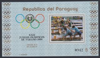 Paraguay Olympic Games Moscow 1980 Ms Mnh Sc C472
