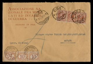 Dr Who 1923 Italy Pisa Strip To Agnano Postage Due? E44083