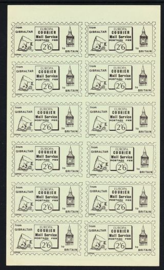 Post Strike 1971 Europa Courier From Gibraltar Sheet Mng - Cinderella