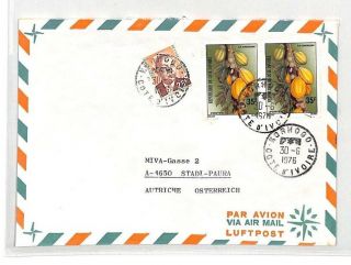 Ca277 1976 Ivory Coast Korhogo Airmail Cover Austria Missionary Vehicles Fruit
