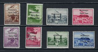 B&d: 1941 Montenegro Scott 2nc1 - 2nc8 Italian Occupation Mh All Signed Stolow