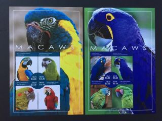 Nevis 2014 Bird Parrots Four Sheets MNH 2