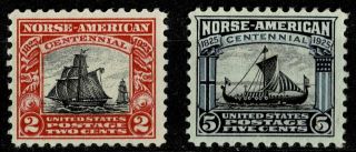 Scott 620 - 621 Mlhog Norse - American Issue - Centering/color (gc55)