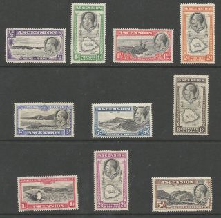 Ascension Sg21 - 30 The 1934 Gv Set Of 10 Mounted Cat £120