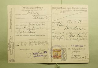Dr Who 1939 Germany Ovpt Document With Revenue Le43920