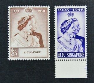 Nystamps British Singapore Stamp 21.  22 Og Nh $141