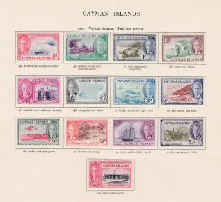 Cayman Islands.  1950.  Sg 135 - 147,  1/4d To 10/ -.  Mounted.