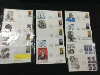 Treasure Coast Tcstamps 14 Famous Black Americans Fdc First Day Issue Covers 406