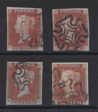Lot:31945 Gb Qv 1841 1d Red Brown Imperf Selection With Maltese Cross Cancels