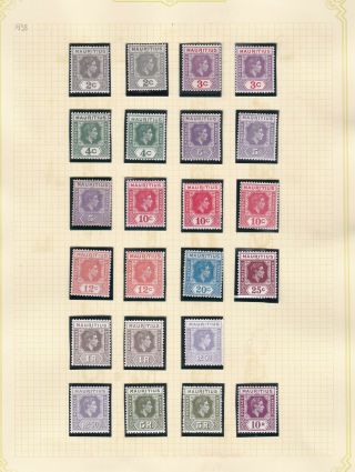 Mauritius.  Sg 252 - 263,  Shades.  2c To 10r.  Mounted.