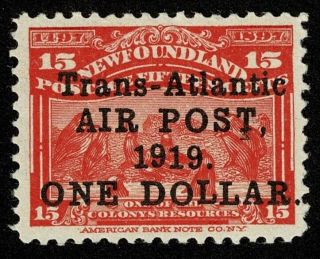 Canada Stamp Newfoundland Scott C2 $1 On 15c Air Mail H Og Well Center $210