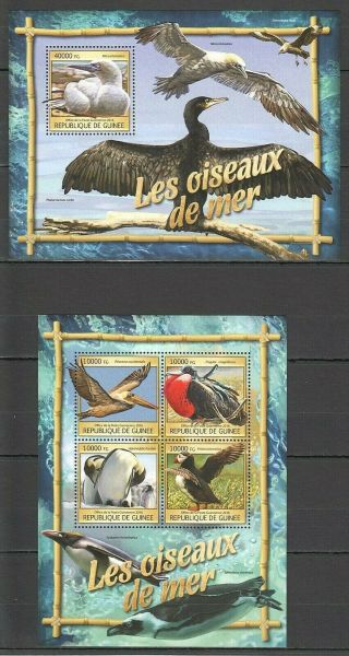 St104 2016 Guinea Fauna Water Birds Oiseaux De Mer 1kb,  1bl Mnh