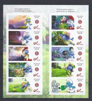 Belgium Smurfs - Booklet 10 Stamps - 2018 - Comics - Schtroumpfs - Schluempfe - Smurfen - Mnh