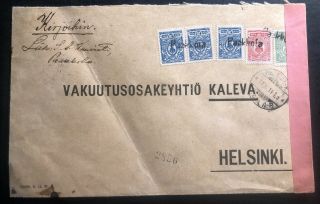 1914 Paakkola Finland Russia Occupation Commercial Censored Cover To Helsinki