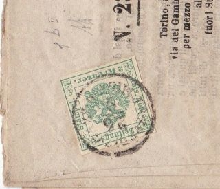 LOMBARDY VENETIA 1856 newspaper stamped 2 kr canc.  SPEDIZIONE GAZZETTE 2