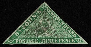 Canada Stamp Newfoundland Scott 11a 3p Rose,  Thistle And Shamrock $110