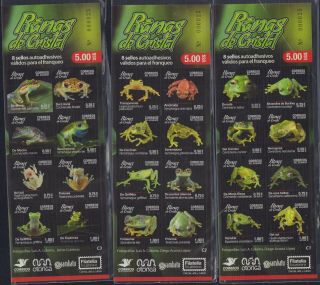 Ecuador 2019 Self - Adhesive Booklet Lot X 3 Frogs