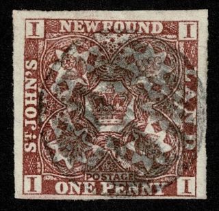 Canada Stamp Newfoundland Scott 1 1p Crown Of Great Britain $225