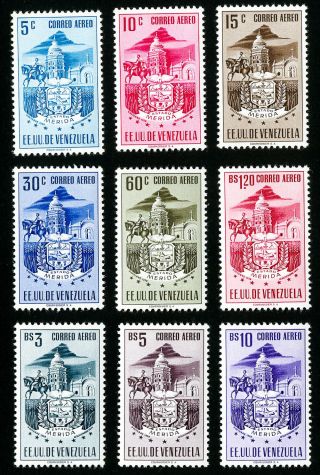 Venezuela Stamps C473 - 80 Vf Og Lh Set Of 8 Scott Value $75.  75