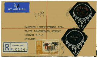 Sierra Leone Freetown To England With Sg 317,  385,  386 On Registered Cover