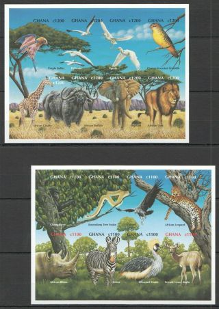 N90 Imperforate Ghana Flora & Fauna Animals & Birds Of Africa 2kb Mnh