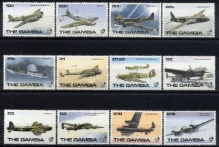 Gambia 1990 - Set Planes Raf Second World War Mnh