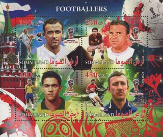 Somalia Russia World Cup 2018 Soccer Players Sport Souvenir Sheet Of 4 Nh