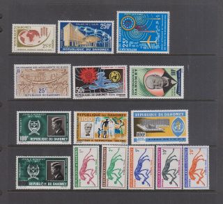 Dahomey Early Airmails,  Postage Dues,  Semi Postals 15 Diff All Mnh Scv $24.  45