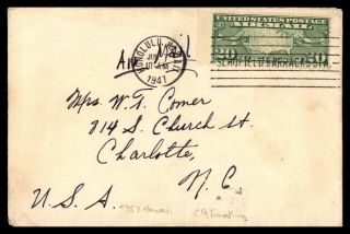 July 7 Honolulu Apo 957 Schofield Barracks Station July 7 1941 Air Mail Cover To