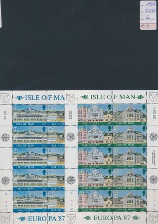 Xb67648 Isle Of Man 1987 Europa Cept Sheets Xxl Mnh Cv 20 Eur