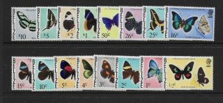 1974 - 76 Belize: Butterflies Complete Set To $10 Sg383 - 395 Unmounted (mnh)