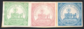 Brazil 1880th Internal Telegraph Group Of 3 Stamps Mng