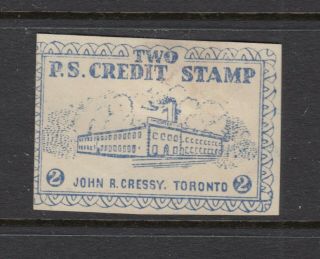 Canada Cinderella John R.  Cressy Two Ps Credit Stamp