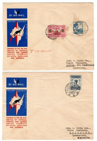 1934 Netherlands Indies To Australia Imperial Airways First Flight Cover Covers