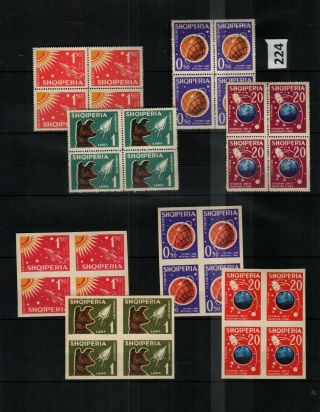 Ff 4x Albania - Mnh - Space - Dogs - Perf,  Imperf