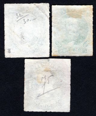 Brazil 1876 group of 3 stamps Mi 32,  34 - 35 MNG CV=290€ 2