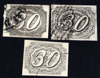 Brazil 1844 Group Of 3 Stamps Mi 5 Variety Cv=90€