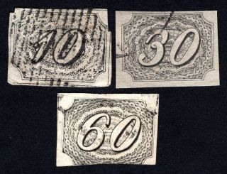 Brazil 1844 Group Of 3 Stamps Mi 4 - 6 Cv=110€
