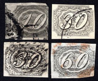 Brazil 1844 Group Of 4 Stamps Mi 4 - 6 Cv=155€
