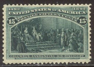 U.  S.  238 Nh Beauty W/cert - 1893 10c Columbian ($600)