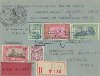 Aviation Indo China To France Experimental Flight Air Cover 1929