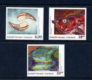 Greenland 545 - 547 (gr499) Complete 2009 Contemporary Art,  Mnh,  Vf