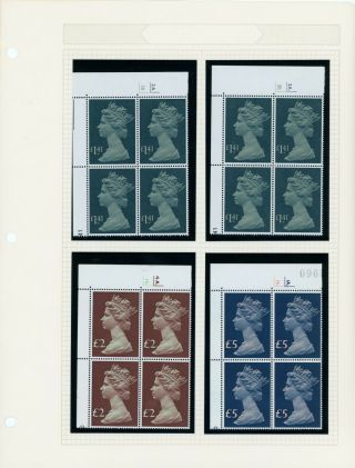 Great Britain Mnh Machin Definitives - 8 Blocks Of 4 And 6 Indiv Stamps (1645)