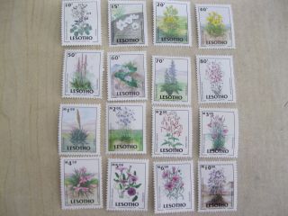 Lesotho 1998 Flowers Set Of 16 Stamps I201802