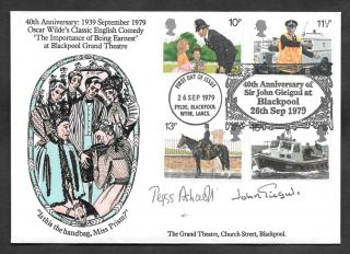 Sir John Gielgud & Dame Peggy Ashcroft Autographs On 1979 First Day Cover.