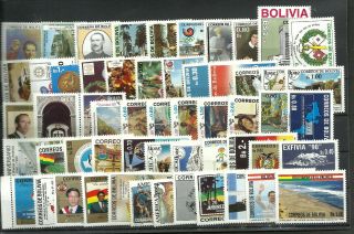 Bolivia Lot 56 Differents Stamps (years 1988/92) Not Running Mnh Vf