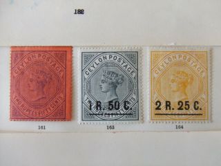 Ceylon Qv 1893 & 1898 High Values